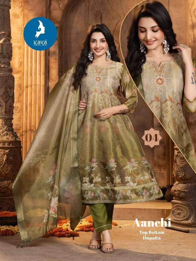 Aanchi By Kaya 01 To 06 Series Designer Festive Suits Beautiful Stylish Fancy Colorful Party Wear & Occasional Wear Tissue Dresses At Wholesale Price