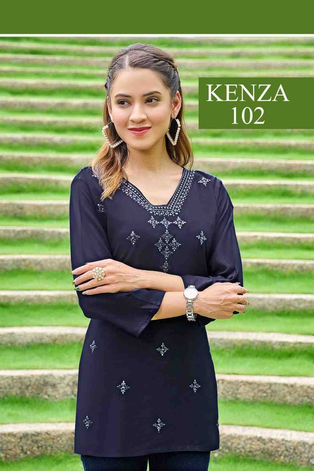 Kenza By Rangmaya 101 To 108 Series Designer Collection Beautiful Stylish Fancy Colorful Party Wear & Occasional Wear Rayon Tops At Wholesale Price