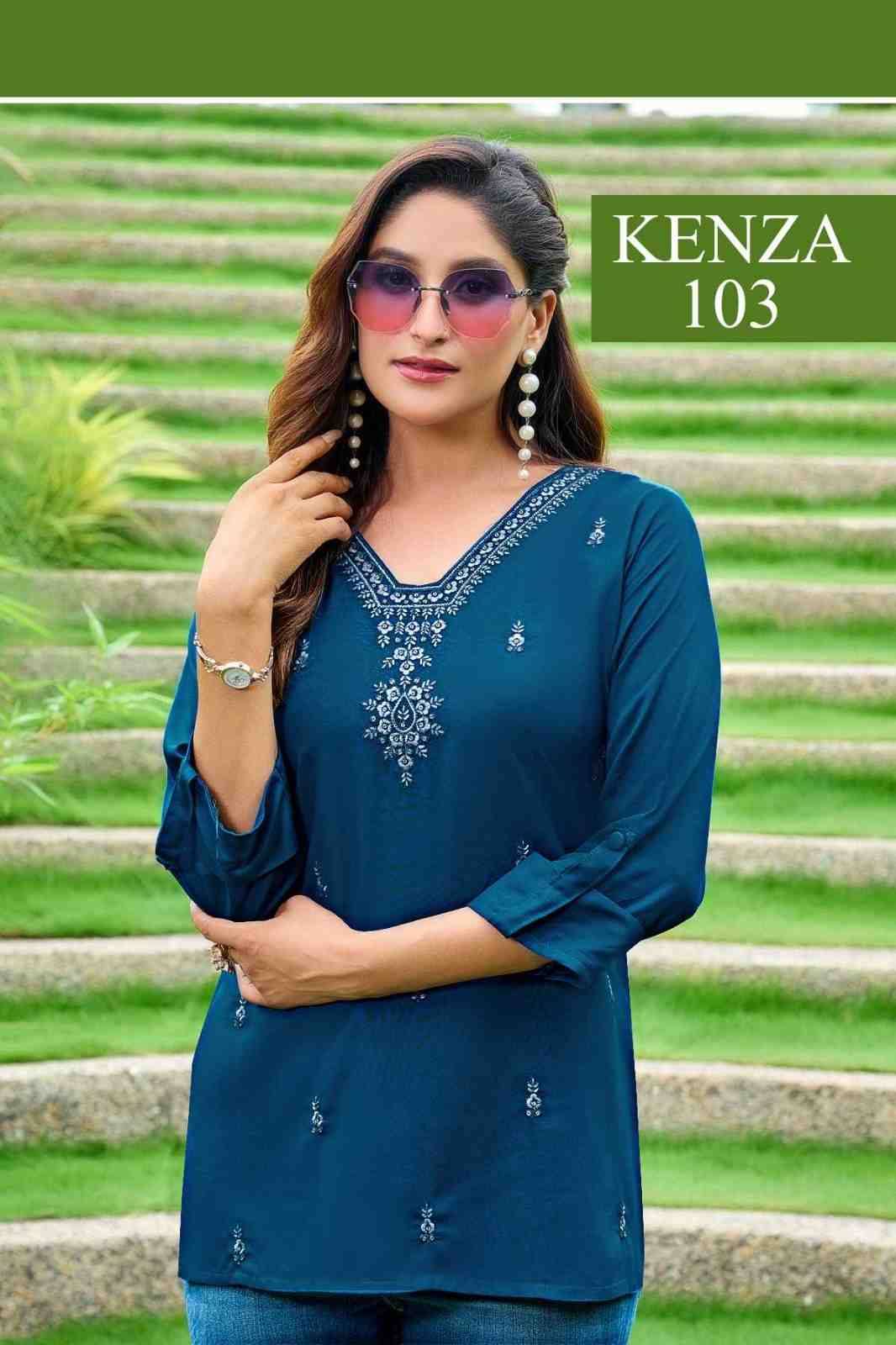 Kenza By Rangmaya 101 To 108 Series Designer Collection Beautiful Stylish Fancy Colorful Party Wear & Occasional Wear Rayon Tops At Wholesale Price