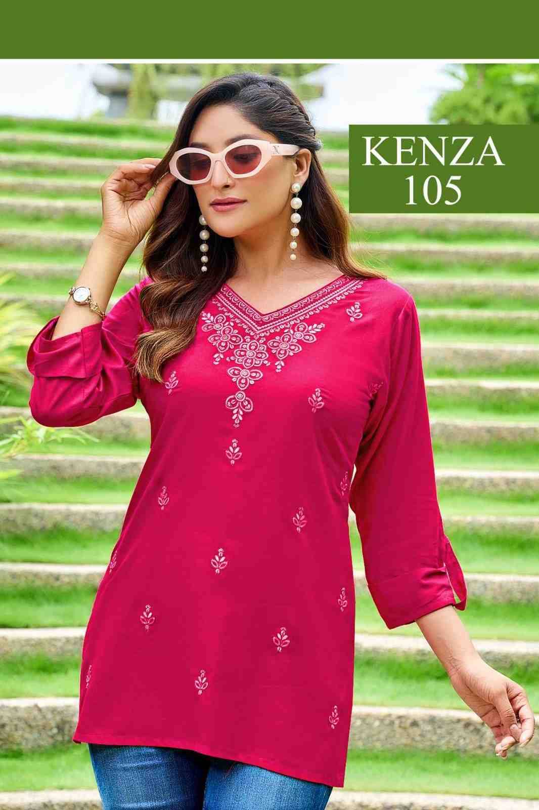 Kenza By Rangmaya 101 To 108 Series Designer Collection Beautiful Stylish Fancy Colorful Party Wear & Occasional Wear Rayon Tops At Wholesale Price
