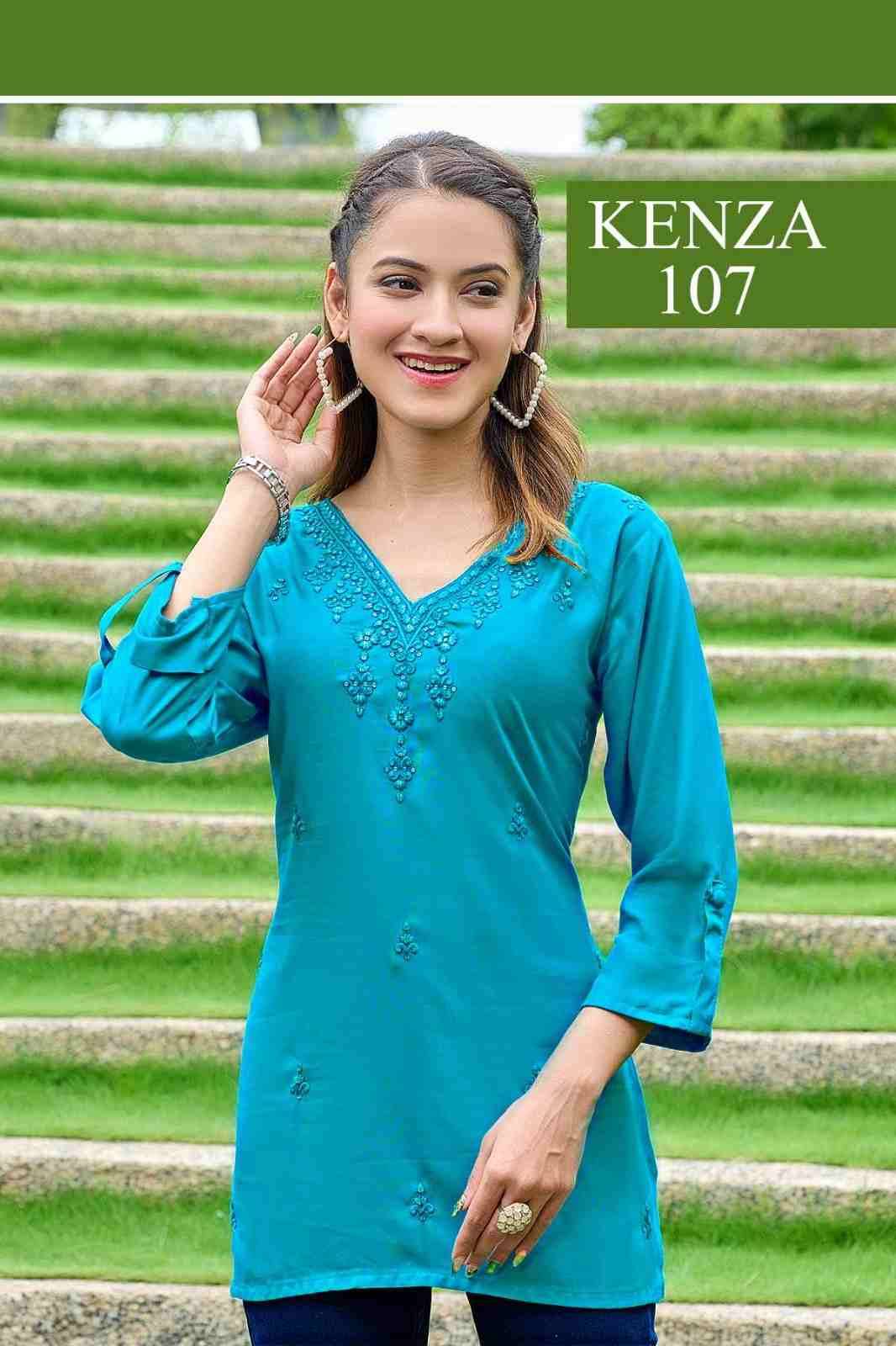 Kenza By Rangmaya 101 To 108 Series Designer Collection Beautiful Stylish Fancy Colorful Party Wear & Occasional Wear Rayon Tops At Wholesale Price