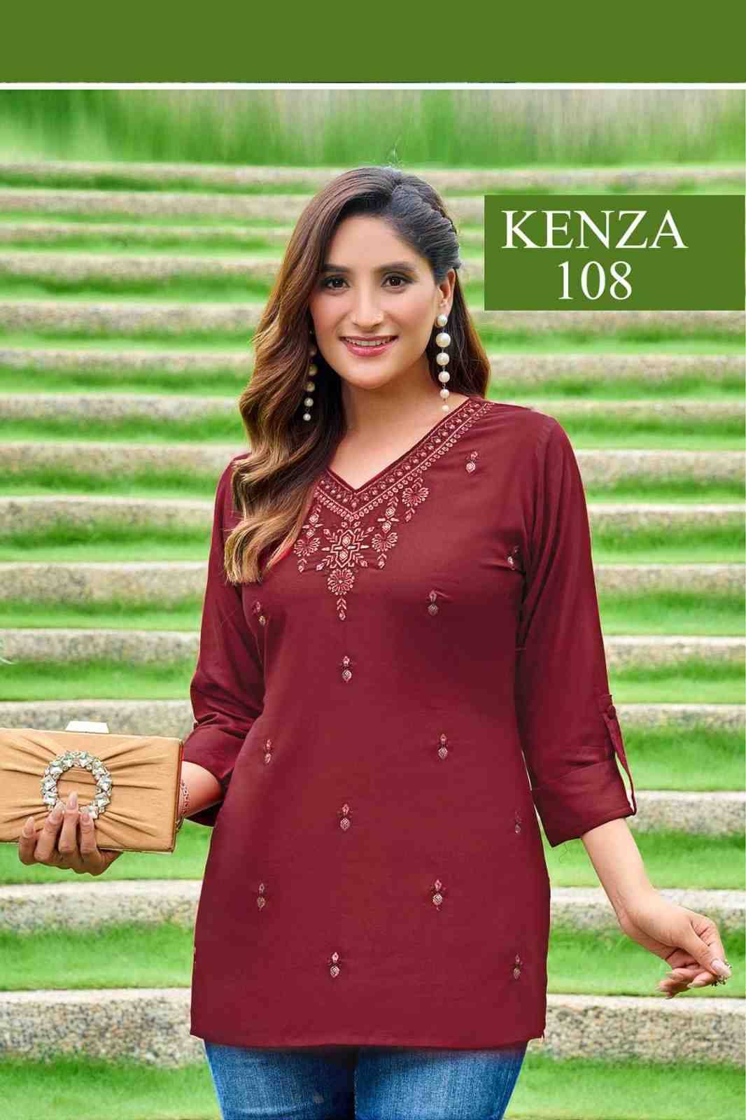 Kenza By Rangmaya 101 To 108 Series Designer Collection Beautiful Stylish Fancy Colorful Party Wear & Occasional Wear Rayon Tops At Wholesale Price