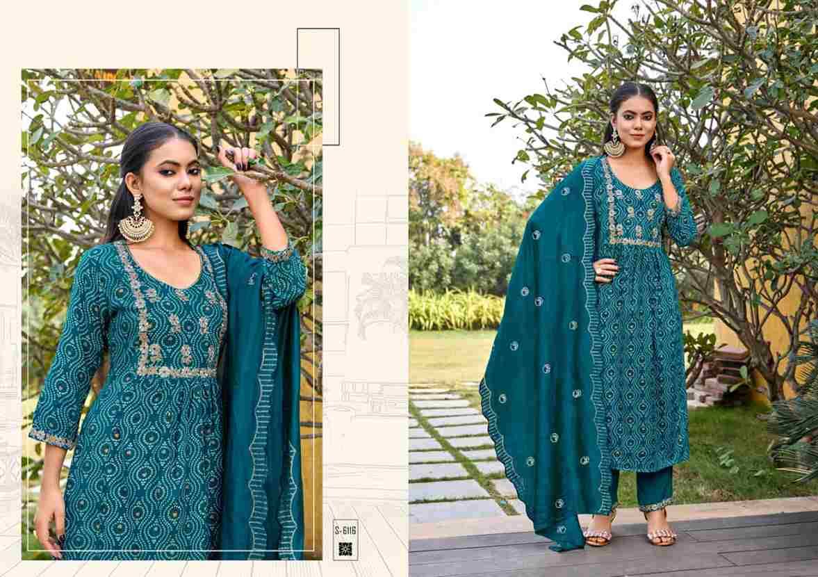 Bhargavi By SBS 6115 To 6118 Series Beautiful Festive Suits Colorful Stylish Fancy Casual Wear & Ethnic Wear Rayon Dresses At Wholesale Price