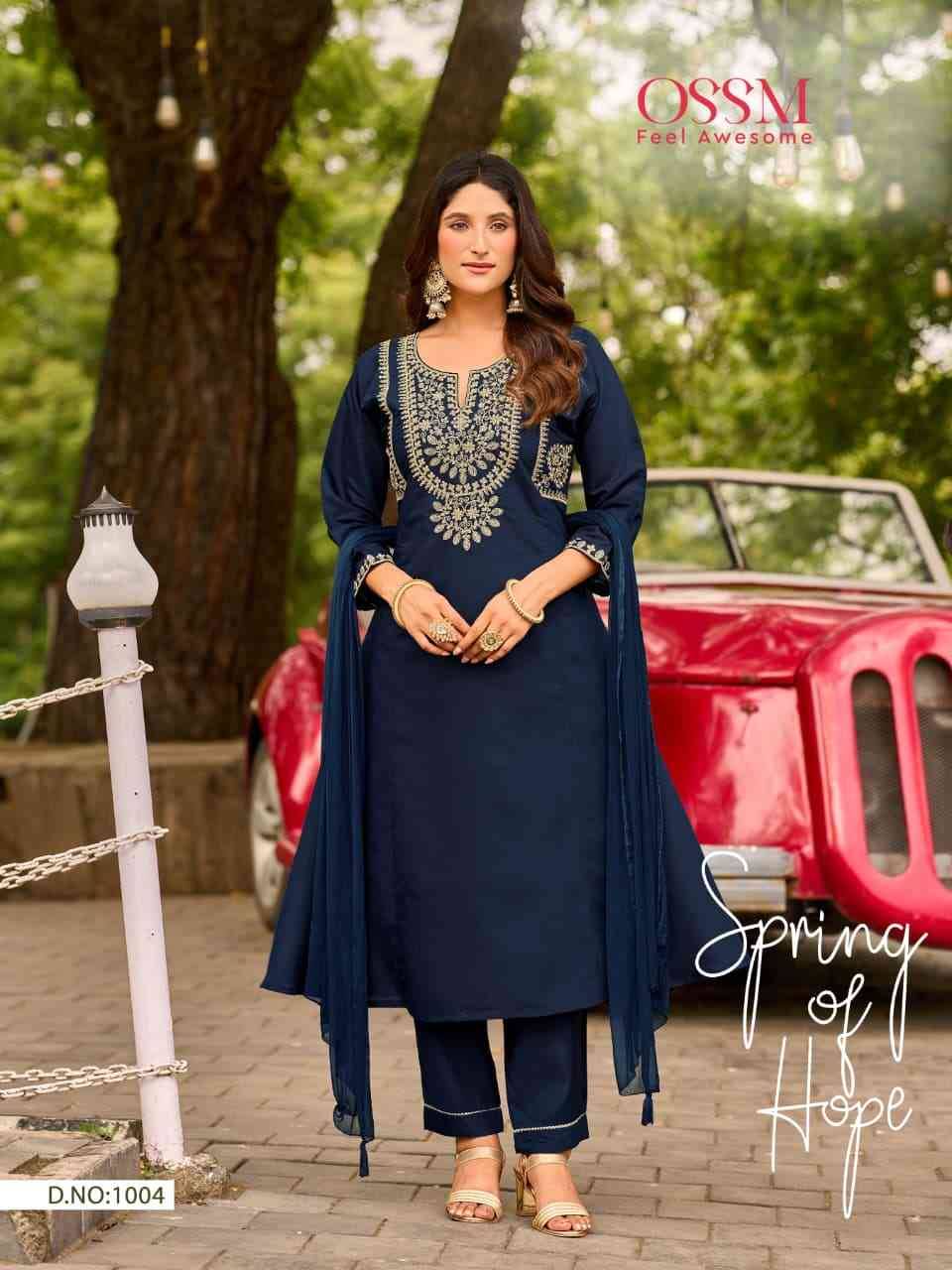 Gulzar Vol-2 By Ossm 1001 To 1006 Series Designer Festive Suits Beautiful Fancy Stylish Colorful Party Wear & Occasional Wear Viscose Silk Embroidered Dresses At Wholesale Price