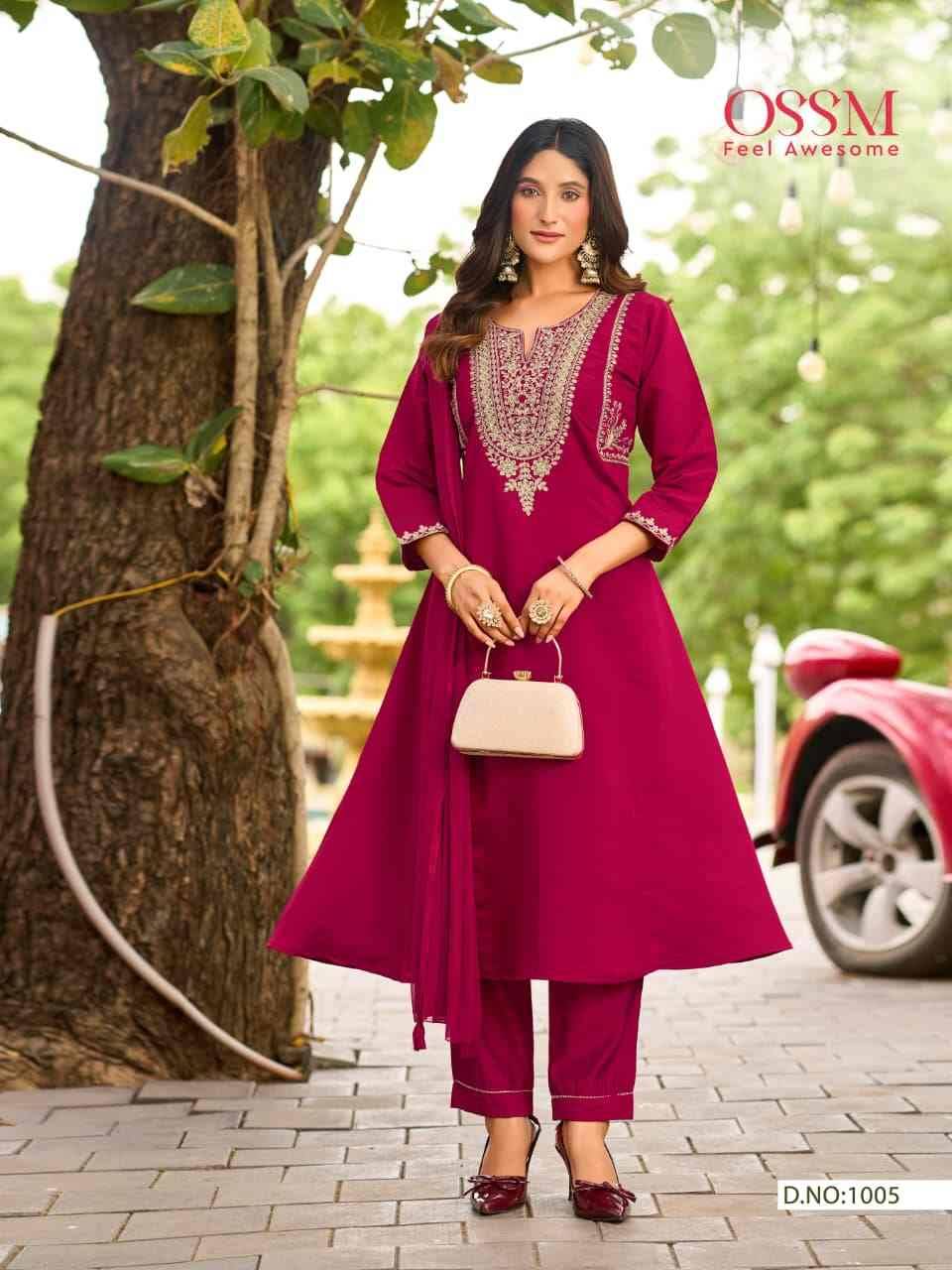 Gulzar Vol-2 By Ossm 1001 To 1006 Series Designer Festive Suits Beautiful Fancy Stylish Colorful Party Wear & Occasional Wear Viscose Silk Embroidered Dresses At Wholesale Price