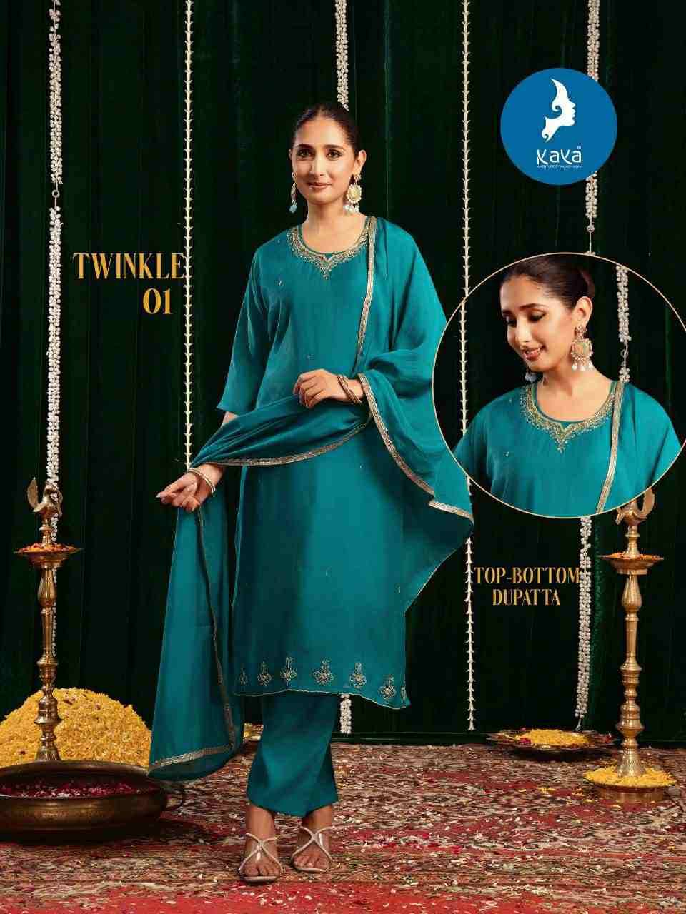 Twinkle By Kaya 01 To 06 Series Designer Festive Suits Beautiful Stylish Fancy Colorful Party Wear & Occasional Wear Mal Chanderi Dresses At Wholesale Price