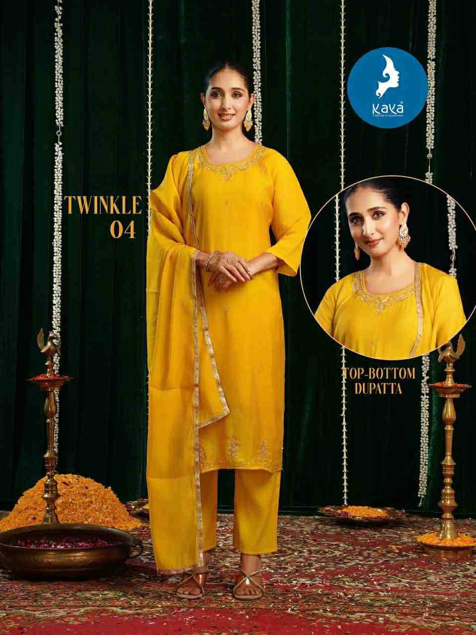 Twinkle By Kaya 01 To 06 Series Designer Festive Suits Beautiful Stylish Fancy Colorful Party Wear & Occasional Wear Mal Chanderi Dresses At Wholesale Price