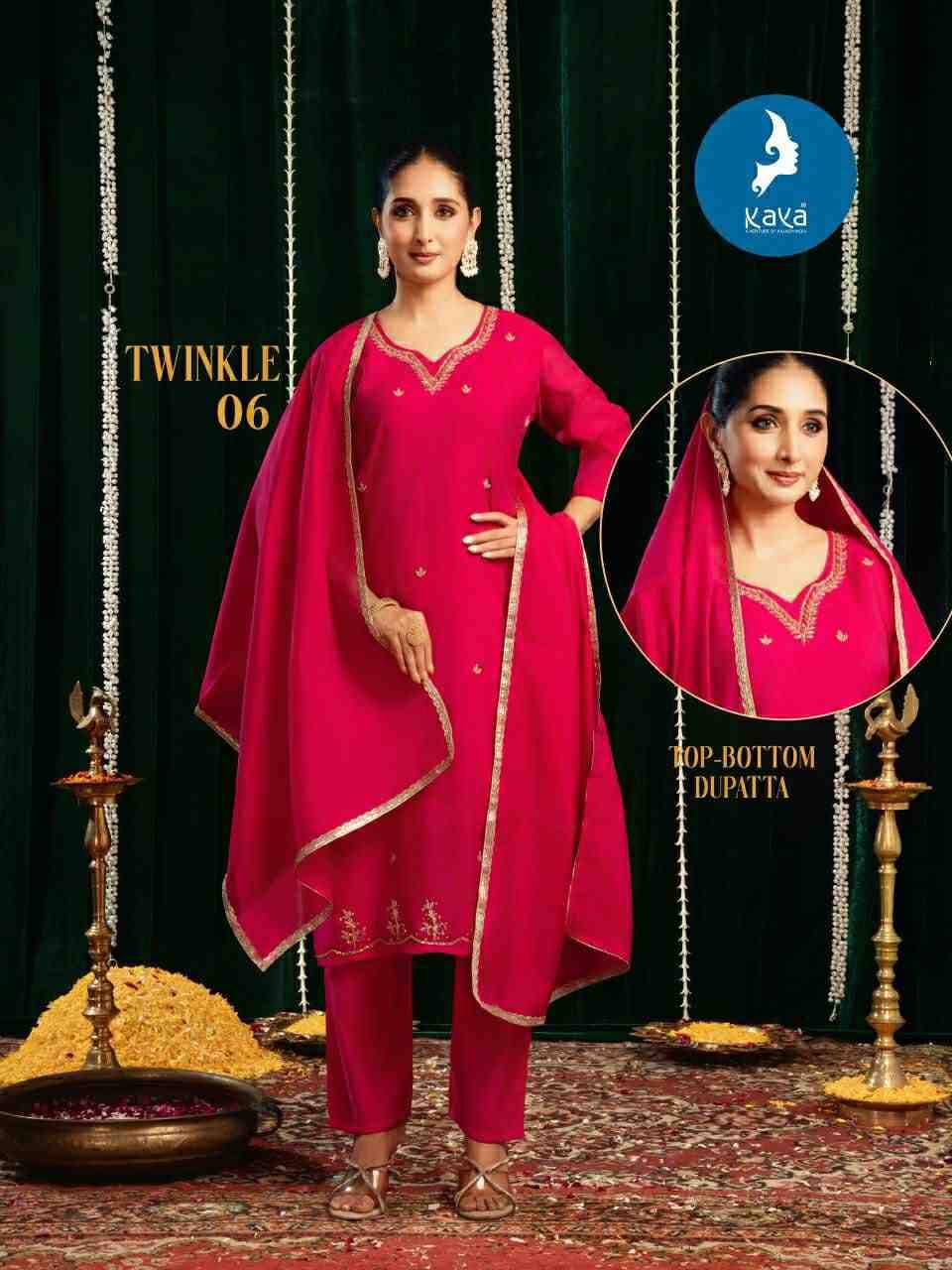 Twinkle By Kaya 01 To 06 Series Designer Festive Suits Beautiful Stylish Fancy Colorful Party Wear & Occasional Wear Mal Chanderi Dresses At Wholesale Price