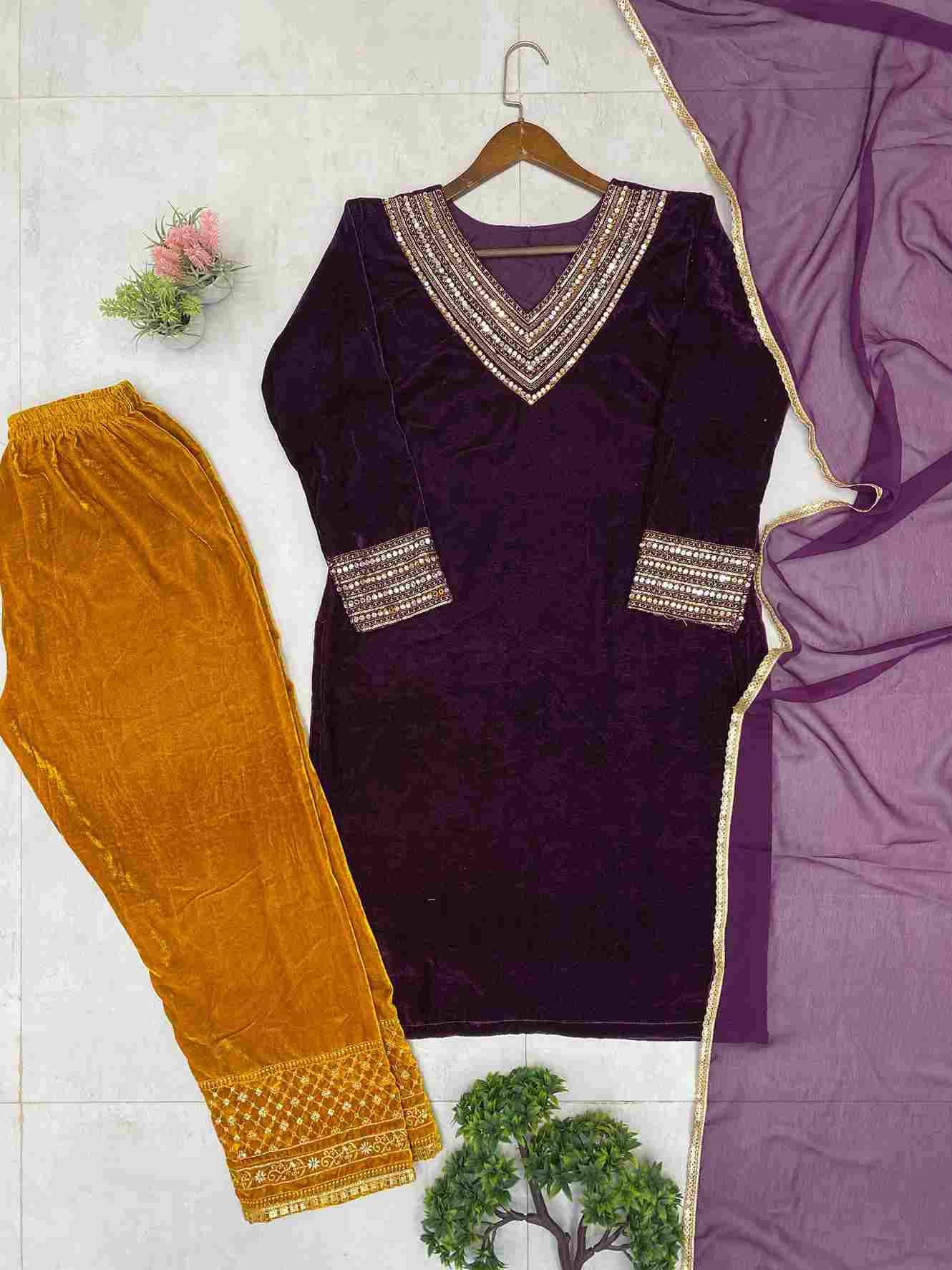 Le-2028 By Fashid Wholesale Beautiful Festive Suits Colorful Stylish Fancy Casual Wear & Ethnic Wear Velvet Dresses At Wholesale Price