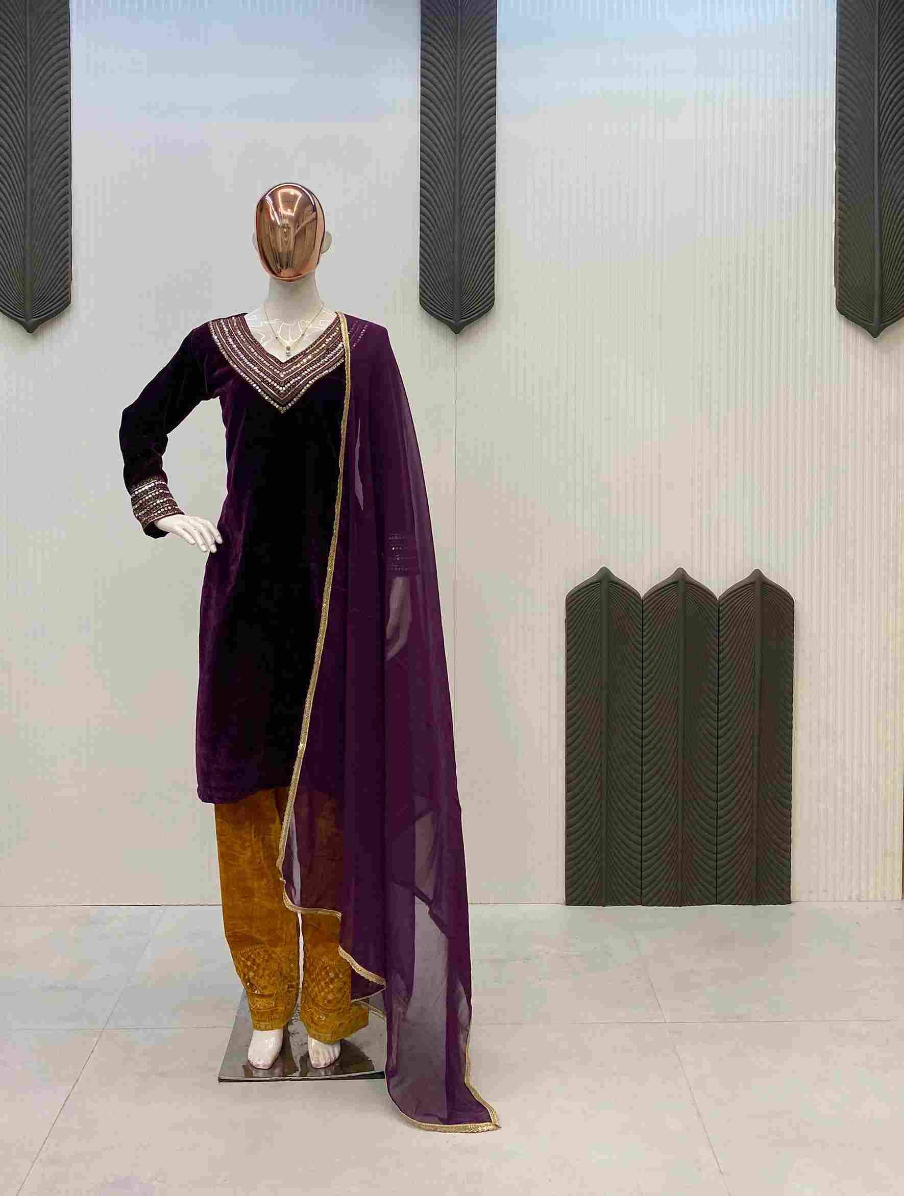 Le-2028 By Fashid Wholesale Beautiful Festive Suits Colorful Stylish Fancy Casual Wear & Ethnic Wear Velvet Dresses At Wholesale Price