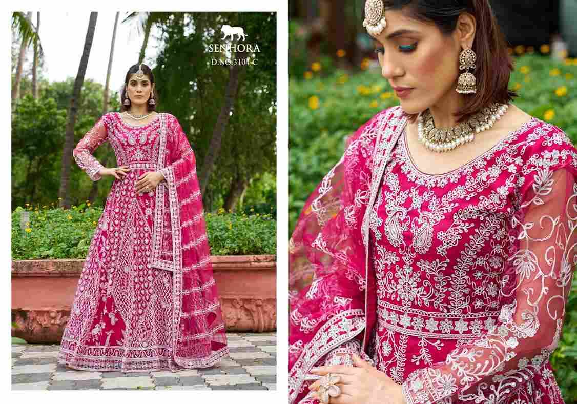 Mehfil Vol-02 By Senhora Dresses 3104-A To 3104-D Series Festive Wear Collection Beautiful Stylish Colorful Fancy Party Wear & Occasional Wear Pure Net Lehengas At Wholesale Price