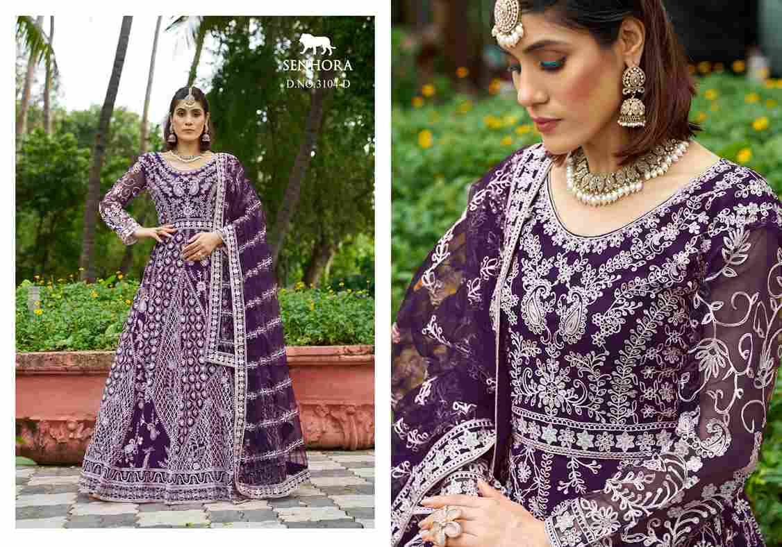 Mehfil Vol-02 By Senhora Dresses 3104-A To 3104-D Series Festive Wear Collection Beautiful Stylish Colorful Fancy Party Wear & Occasional Wear Pure Net Lehengas At Wholesale Price