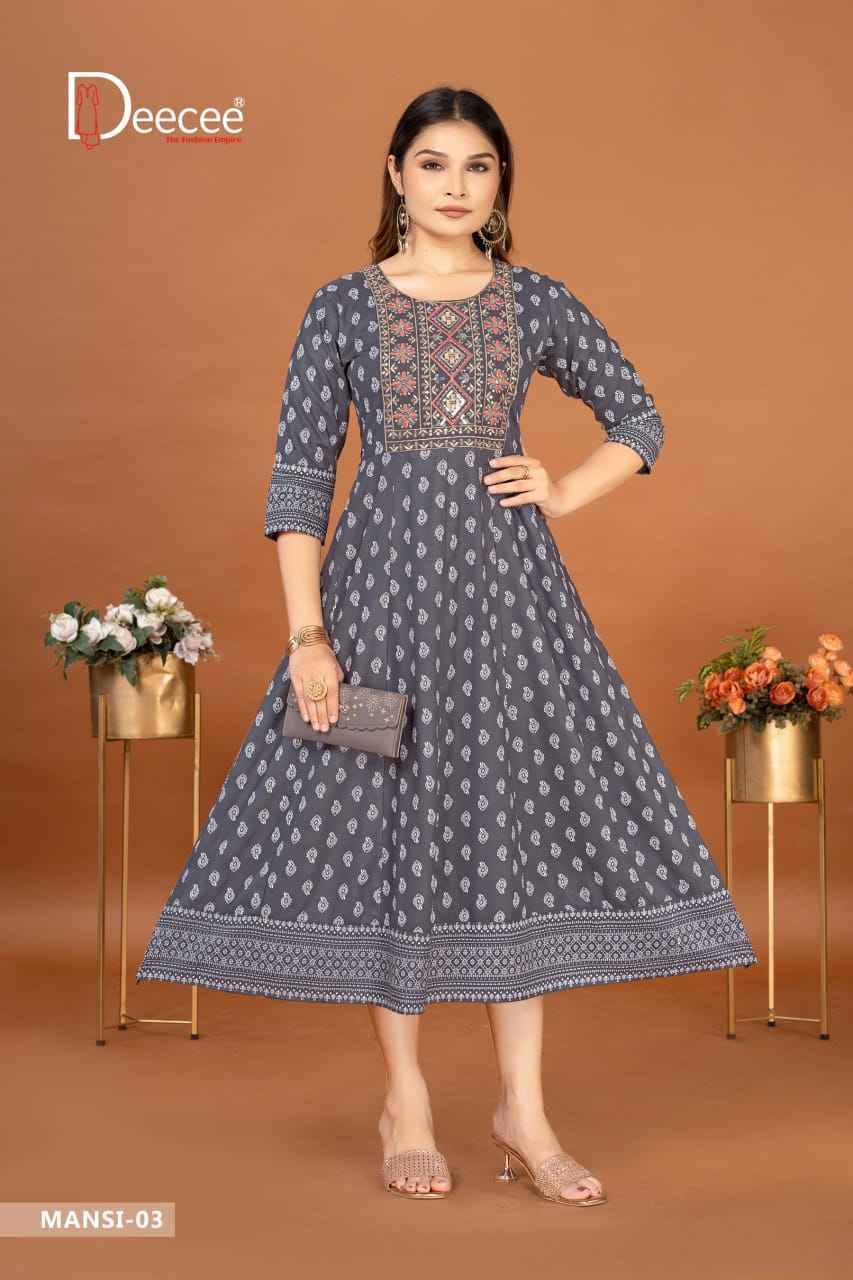 Mansi By Dee Cee 01 To 06 Series Designer Stylish Fancy Colorful Beautiful Party Wear & Ethnic Wear Collection Heavy Rayon Gowns At Wholesale Price