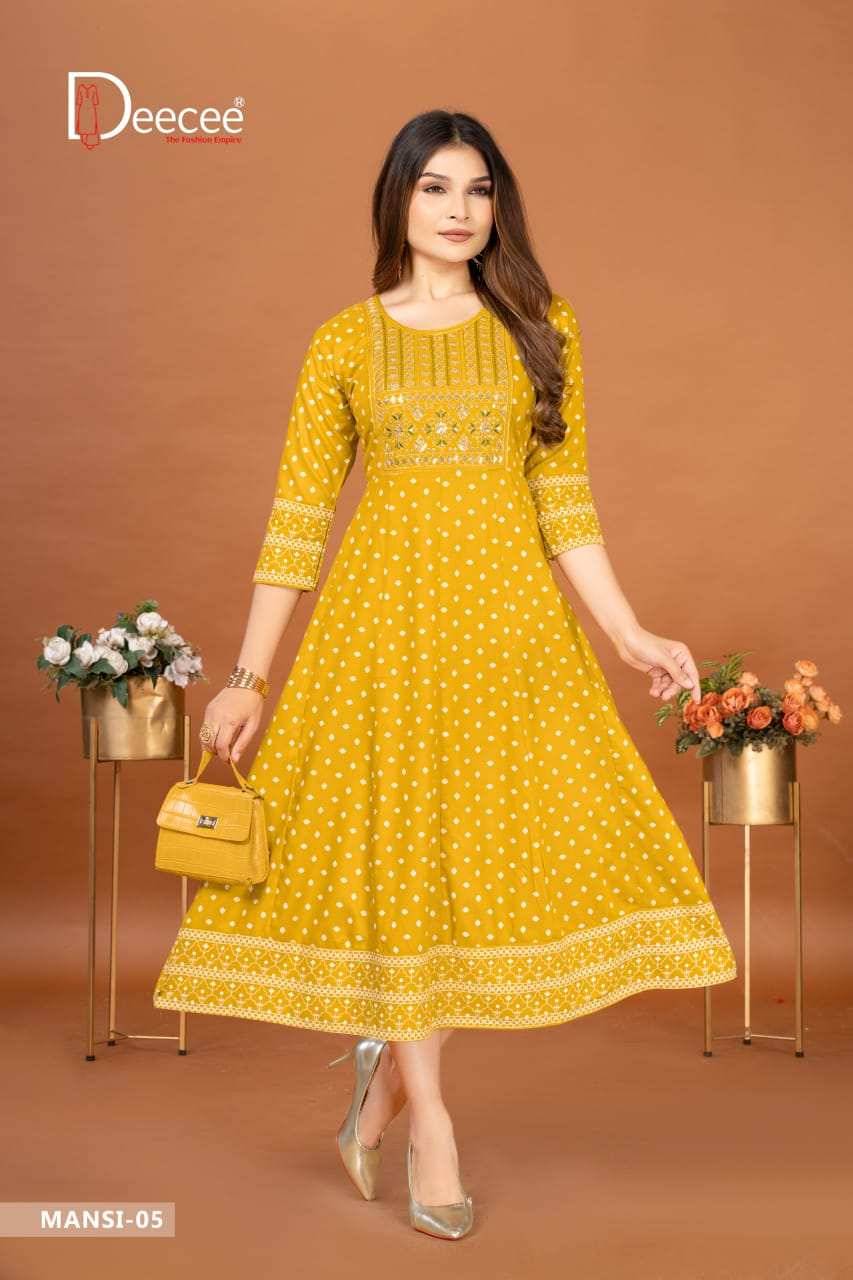 Mansi By Dee Cee 01 To 06 Series Designer Stylish Fancy Colorful Beautiful Party Wear & Ethnic Wear Collection Heavy Rayon Gowns At Wholesale Price