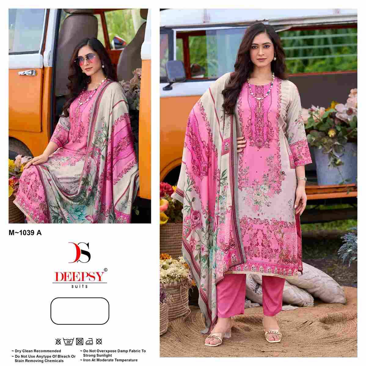 Deepsy Hit Design M-1039 Colours By Deepsy Suits M-1039-A To M-1039-C Series Beautiful Pakistani Suits Colorful Stylish Fancy Casual Wear & Ethnic Wear Viscose Muslin With Embroidered Dresses At Wholesale Price