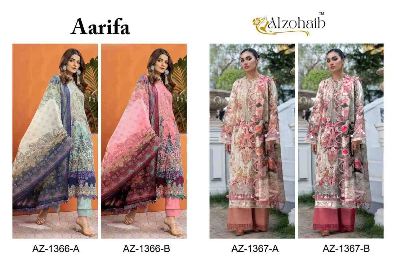 Aarifa By Alzohaib 1366-A To 1367-B Series Beautiful Pakistani Suits Stylish Fancy Colorful Party Wear & Occasional Wear Pure Cotton Print Dresses At Wholesale Price