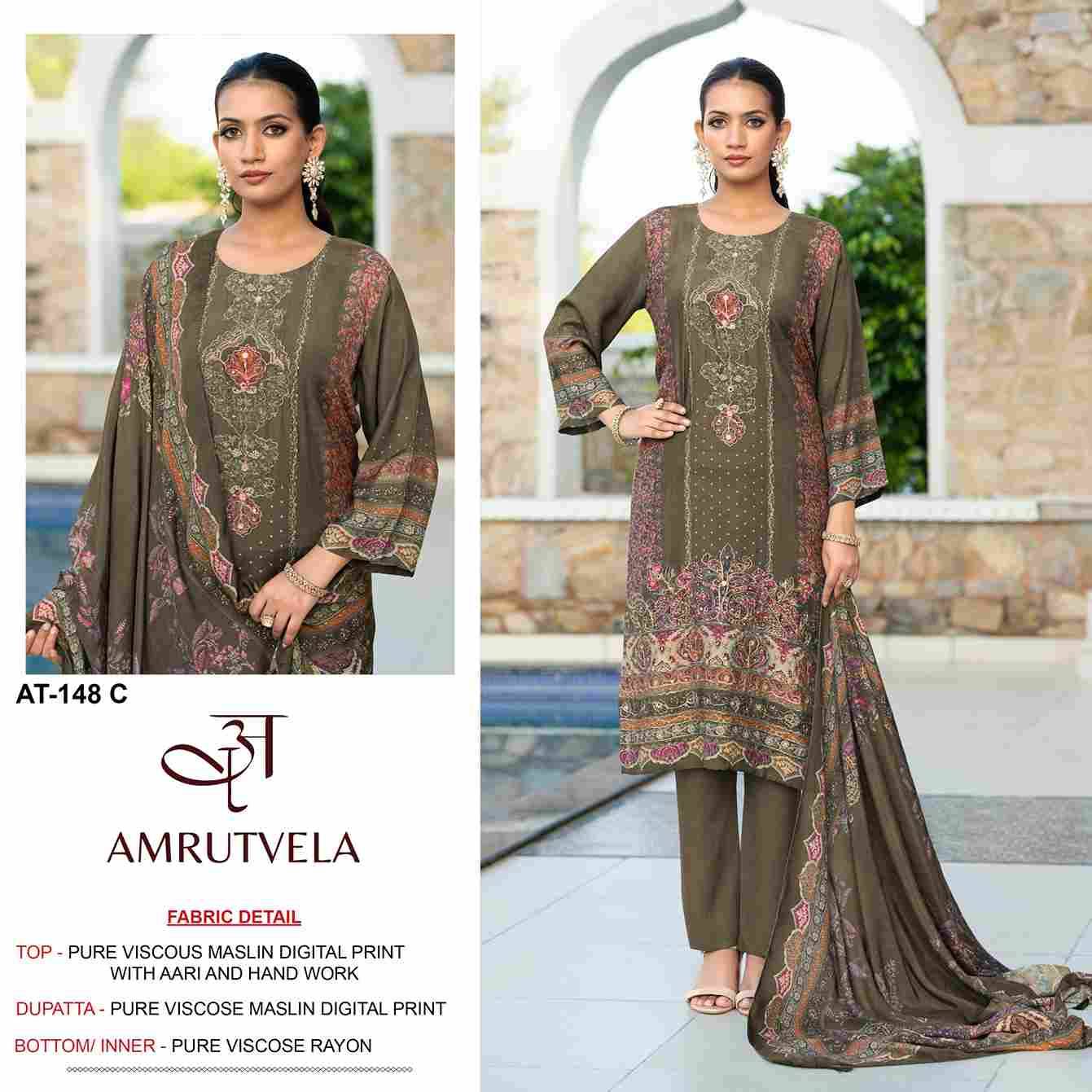 Amrutvela Hit Design AT-148 Colours By Amrutvela AT-148-A To AT-148-D Series Designer Pakistani Suits Collection Beautiful Stylish Fancy Colorful Party Wear & Occasional Wear Viscose Muslin Dresses At Wholesale Price