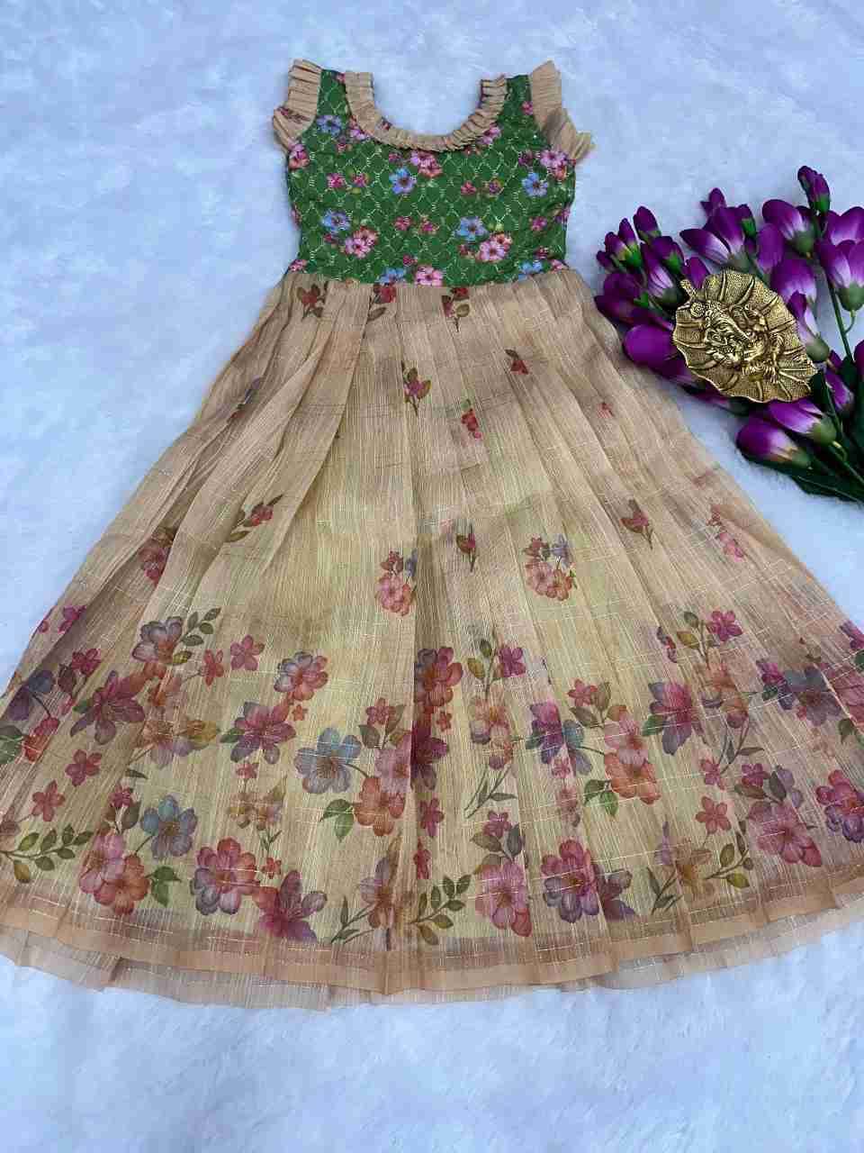 Pv-Kids-Gown Vol-18 By Fashid Wholesale 01 To 03 Series Designer Beautiful Collection Occasional Wear & Party Wear Pure Chinnon Silk Gowns At Wholesale Price