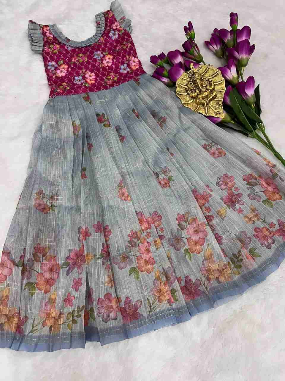 Pv-Kids-Gown Vol-18 By Fashid Wholesale 01 To 03 Series Designer Beautiful Collection Occasional Wear & Party Wear Pure Chinnon Silk Gowns At Wholesale Price