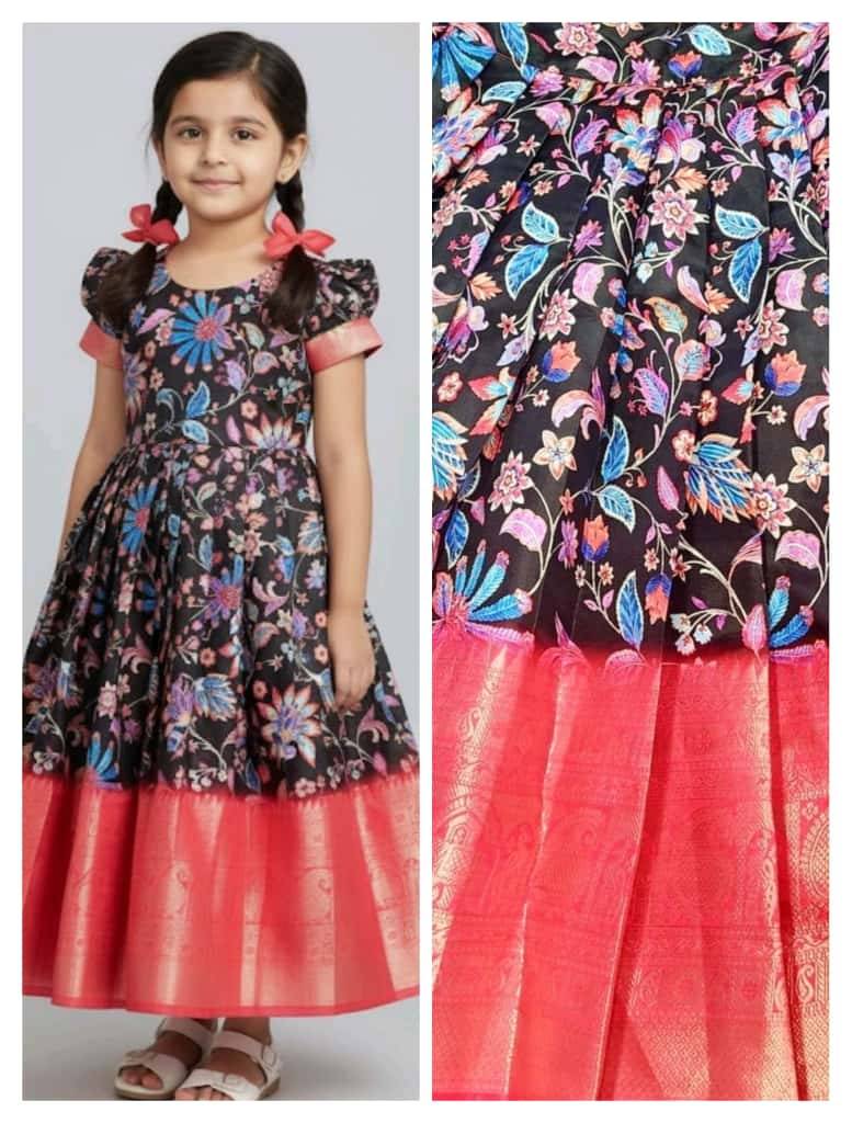 Pv-Kids-Gown Vo-19 By Fashid Wholesale 01 To 05 Series Designer Stylish Fancy Colorful Beautiful Party Wear & Ethnic Wear Collection Pure Silk Gowns At Wholesale Price