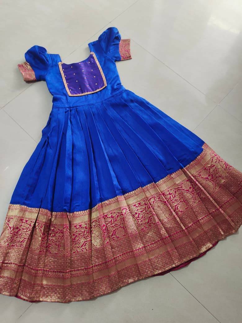 Pv-Kids-Gown Vol-23 By Fashid Wholesale Designer Beautiful Collection Occasional Wear & Party Wear Pure Kanjivaram Silk Gowns At Wholesale Price