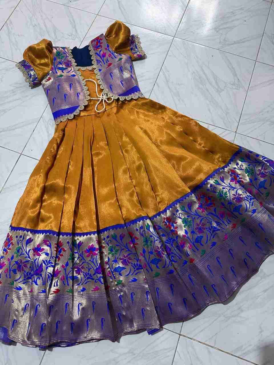Pv-Kids-Gown Vol-24 By Fashid Wholesale 01 To 05 Series Designer Beautiful Collection Occasional Wear & Party Wear Pure Kanjivaram Silk Gowns At Wholesale Price
