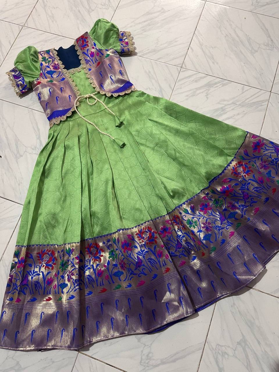 Pv-Kids-Gown Vol-24 By Fashid Wholesale 01 To 05 Series Designer Beautiful Collection Occasional Wear & Party Wear Pure Kanjivaram Silk Gowns At Wholesale Price
