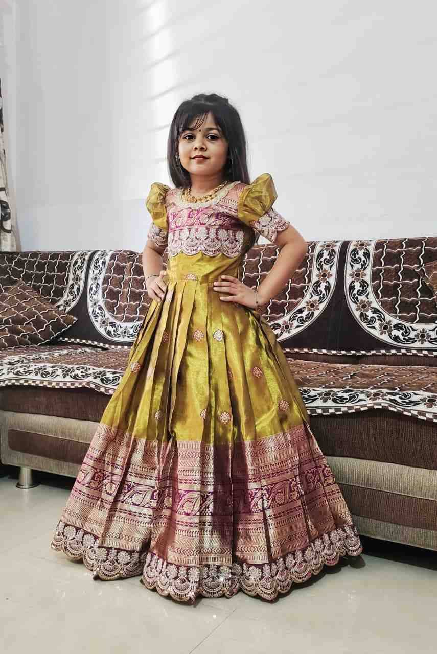 Pv-Kids-Gown Vol-25 By Fashid Wholesale 01 To 04 Series Designer Beautiful Collection Occasional Wear & Party Wear Pure Shimmer Silk Gowns At Wholesale Price