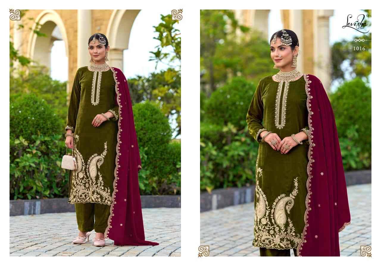 Aarushi By Levisha 1013 To 1018 Series Festive Suits Beautiful Fancy Colorful Stylish Party Wear & Occasional Wear Pure Velvet Dresses At Wholesale Price