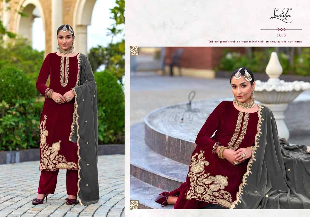 Aarushi By Levisha 1013 To 1018 Series Festive Suits Beautiful Fancy Colorful Stylish Party Wear & Occasional Wear Pure Velvet Dresses At Wholesale Price