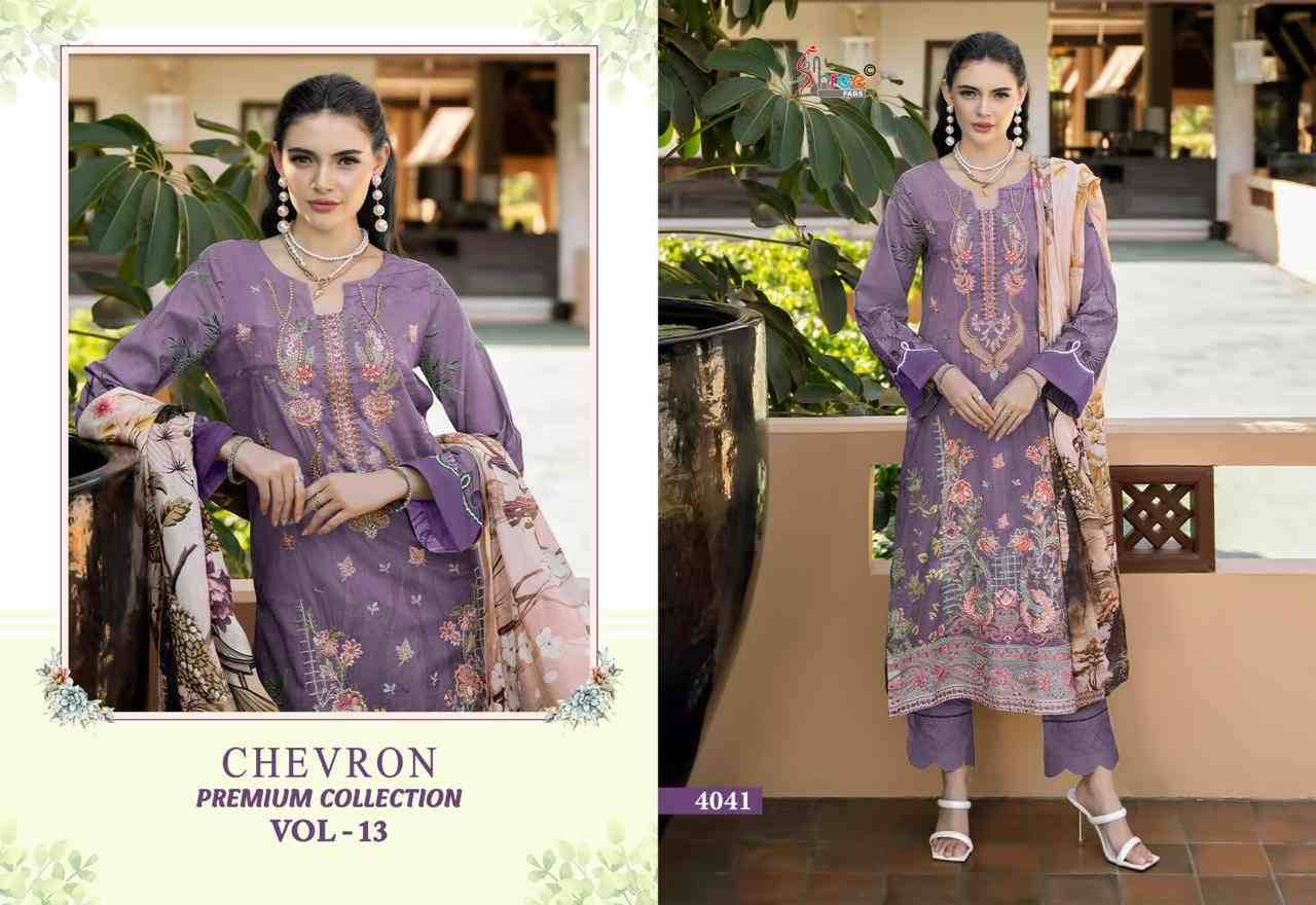 Chevron Premium Collection Vol-13 By Shree Fabs 4037 To 4042 Series Beautiful Pakistani Suits Colorful Stylish Fancy Casual Wear & Ethnic Wear Pure Cotton Embroidered Dresses At Wholesale Price
