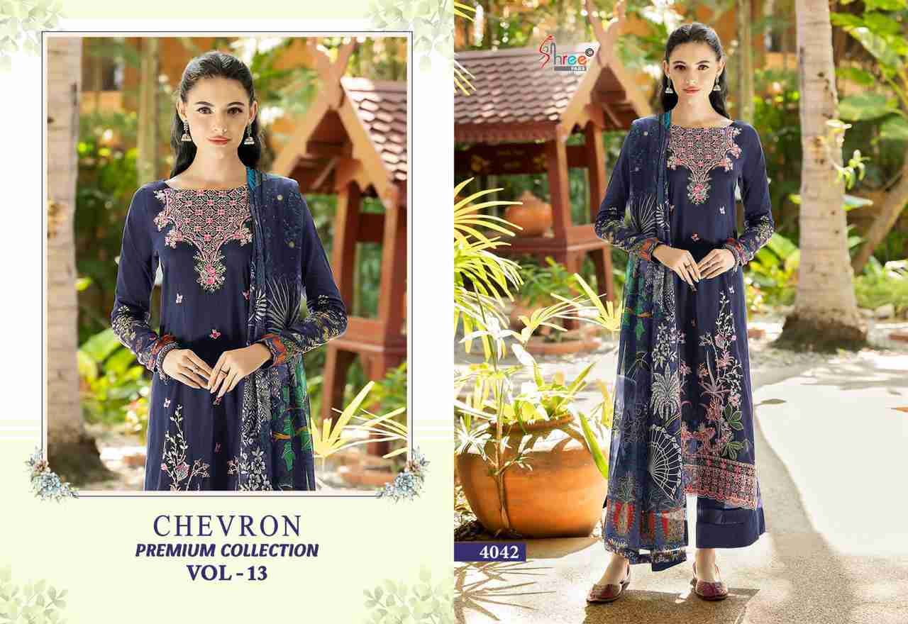 Chevron Premium Collection Vol-13 By Shree Fabs 4037 To 4042 Series Beautiful Pakistani Suits Colorful Stylish Fancy Casual Wear & Ethnic Wear Pure Cotton Embroidered Dresses At Wholesale Price