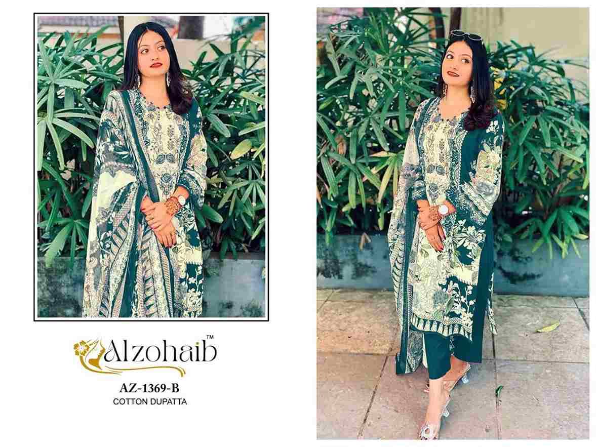 Alzohaib 1369 Colours By Alzohaib 1369-A To 1369-D Series Beautiful Pakistani Suits Stylish Fancy Colorful Party Wear & Occasional Wear Pure Cotton Print Dresses At Wholesale Price