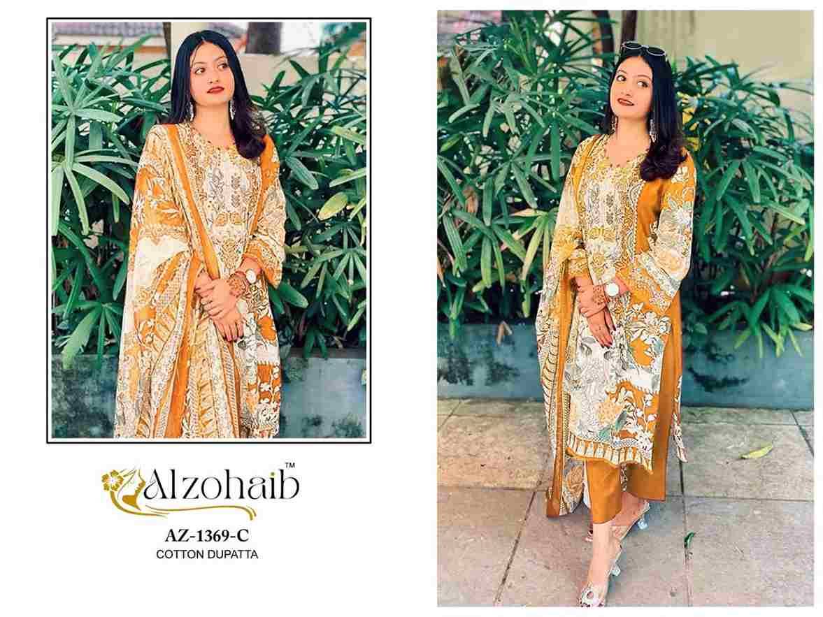 Alzohaib 1369 Colours By Alzohaib 1369-A To 1369-D Series Beautiful Pakistani Suits Stylish Fancy Colorful Party Wear & Occasional Wear Pure Cotton Print Dresses At Wholesale Price