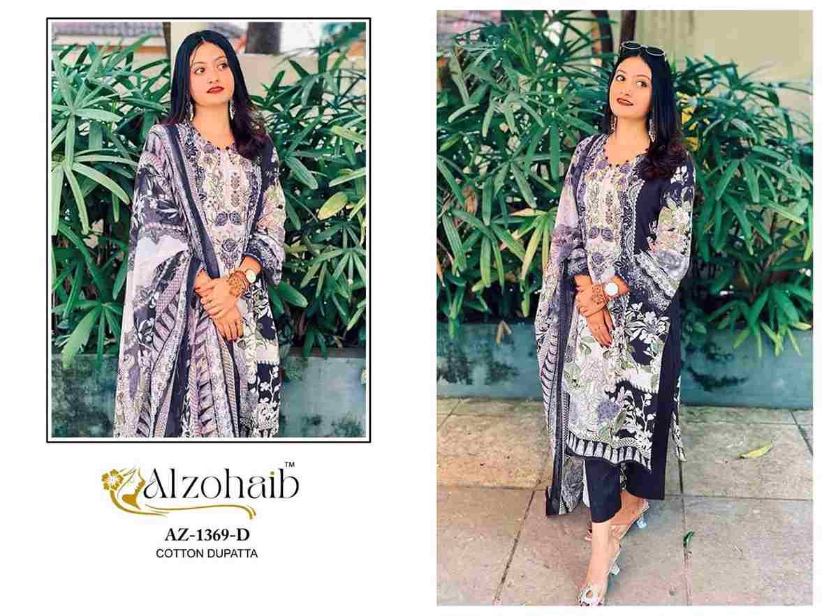 Alzohaib 1369 Colours By Alzohaib 1369-A To 1369-D Series Beautiful Pakistani Suits Stylish Fancy Colorful Party Wear & Occasional Wear Pure Cotton Print Dresses At Wholesale Price