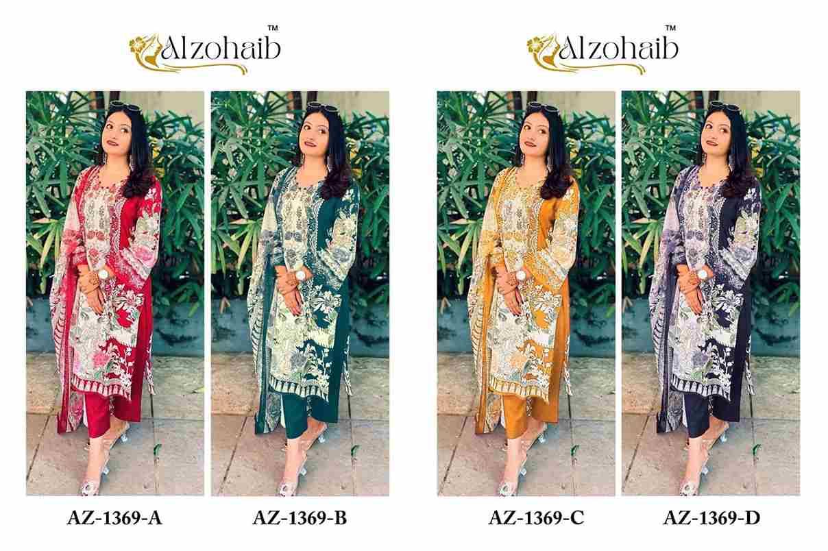 Alzohaib 1369 Colours By Alzohaib 1369-A To 1369-D Series Beautiful Pakistani Suits Stylish Fancy Colorful Party Wear & Occasional Wear Pure Cotton Print Dresses At Wholesale Price