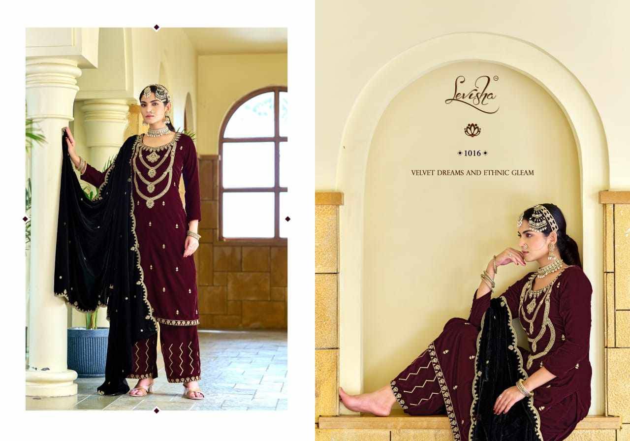 Riwaaz Vol-2 By Levisha 1013 To 1018 Series Festive Suits Beautiful Fancy Colorful Stylish Party Wear & Occasional Wear Pure Velvet Dresses At Wholesale Price