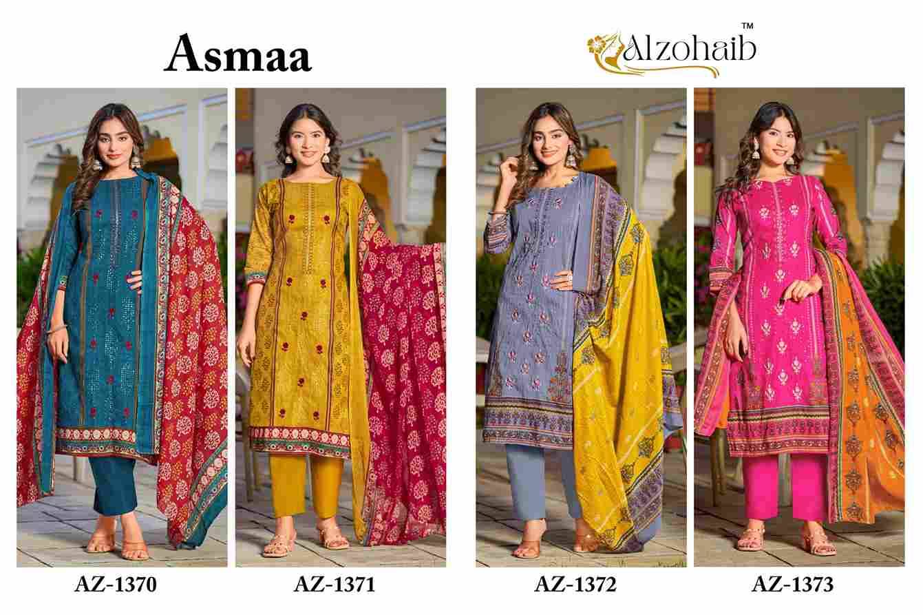 Asmaa By Alzohaib 1370 To 1373 Series Beautiful Pakistani Suits Stylish Fancy Colorful Party Wear & Occasional Wear Pure Cotton Print Dresses At Wholesale Price