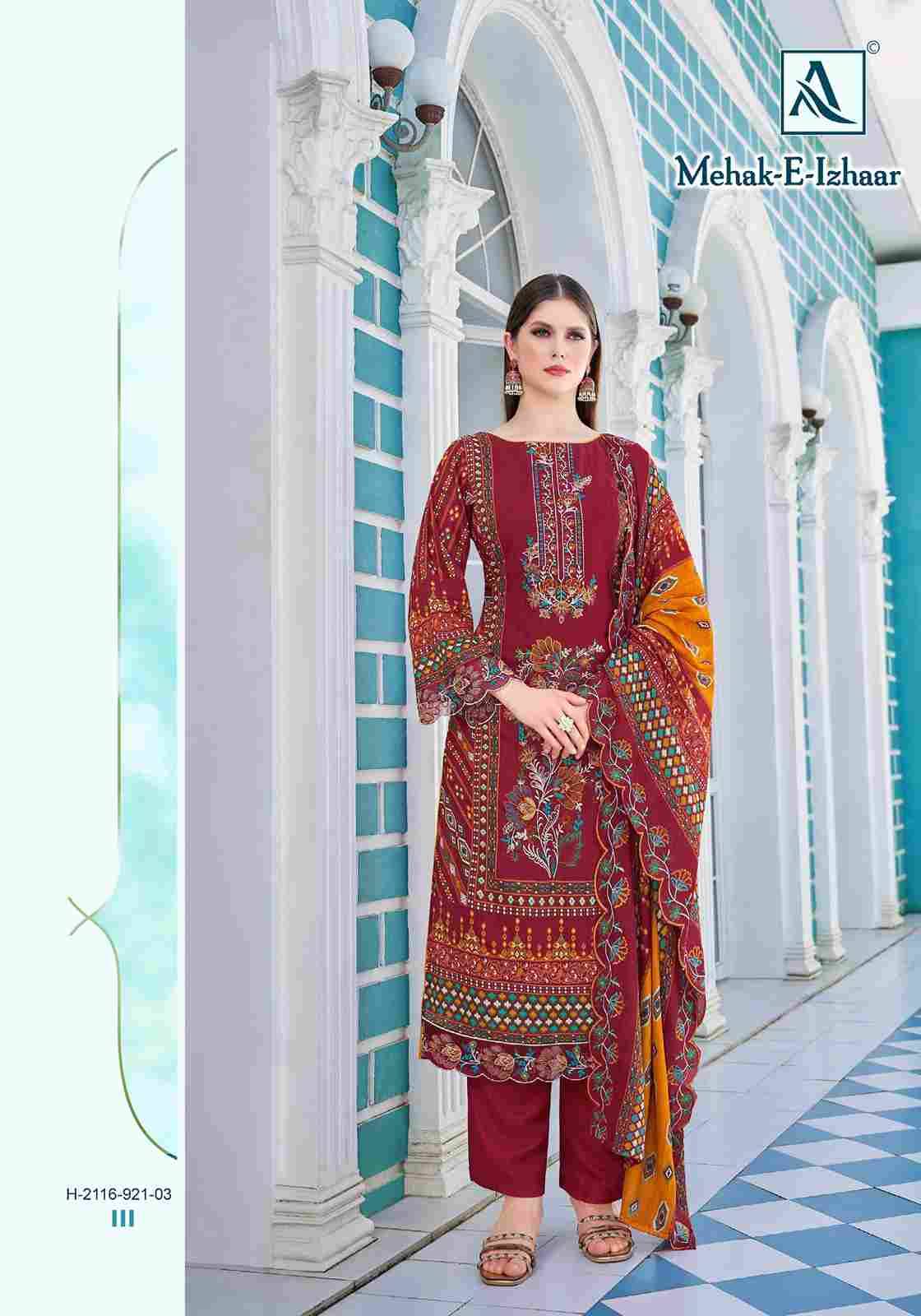 Mahek-E-Izhaar By Alok Suit 2116-921-01 To 2116-921-08 Series Beautiful Festive Suits Stylish Fancy Colorful Casual Wear & Ethnic Wear Pure Cambric Cotton Print Dresses At Wholesale Price