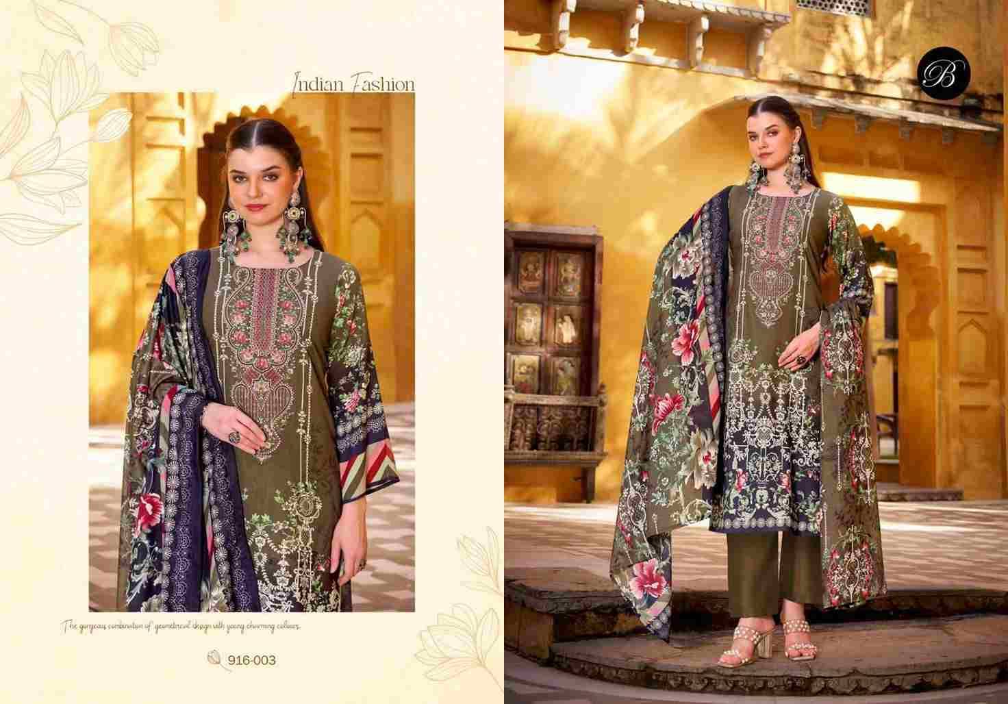 Naira Vol-123 By Belliza 916-001 To 916-008 Series Beautiful Festive Suits Stylish Fancy Colorful Casual Wear & Ethnic Wear Pure Cotton Print Dresses At Wholesale Price