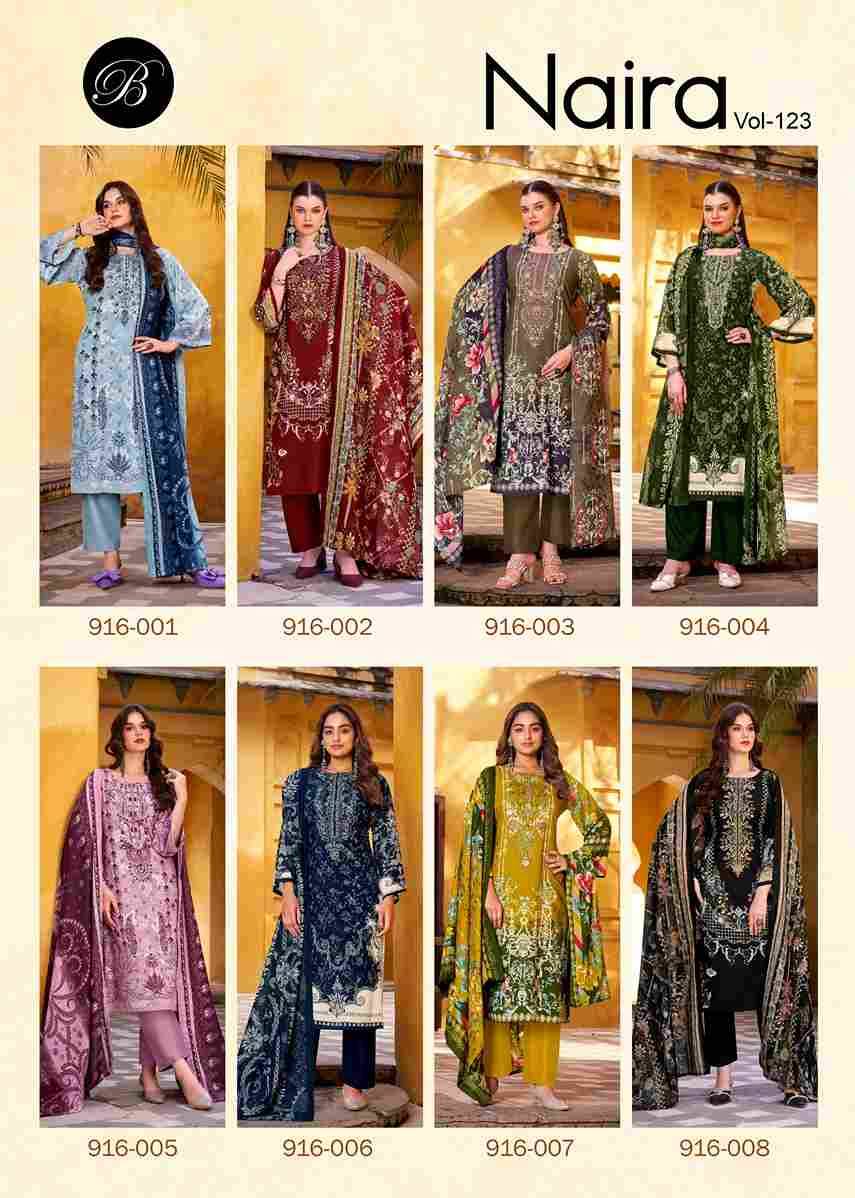 Naira Vol-123 By Belliza 916-001 To 916-008 Series Beautiful Festive Suits Stylish Fancy Colorful Casual Wear & Ethnic Wear Pure Cotton Print Dresses At Wholesale Price