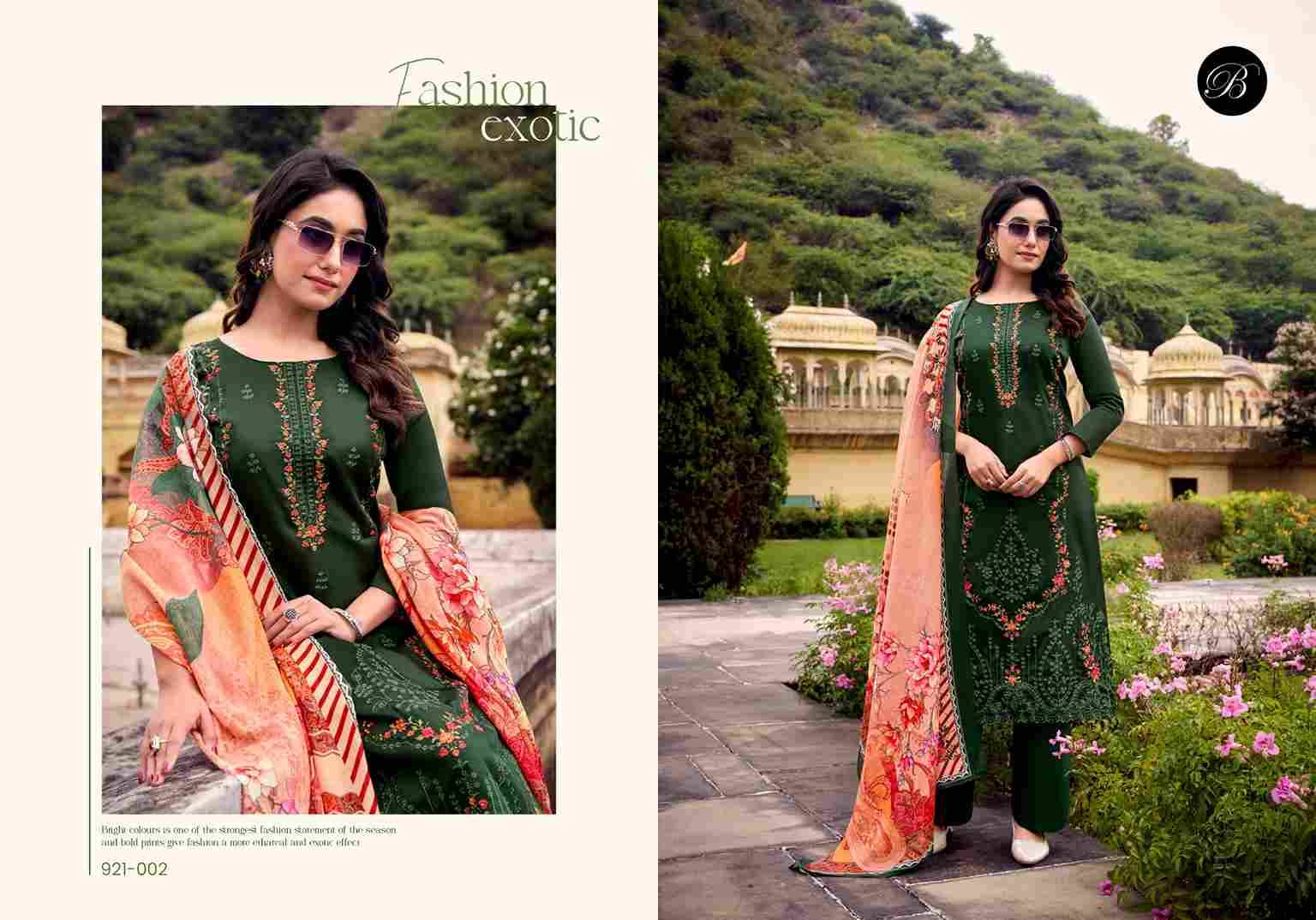 Zarqash Vol-12 By Belliza 921-001 To 921-006 Series Beautiful Festive Suits Stylish Fancy Colorful Casual Wear & Ethnic Wear Pure Jam Dresses At Wholesale Price