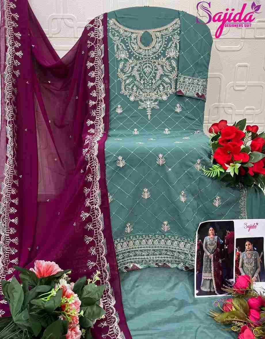 Samaira Vol-3 By Sajida Designer Suits 1094 To 1096 Series Beautiful Pakistani Suits Colorful Stylish Fancy Casual Wear & Ethnic Wear Faux Georgette Embroidered Dresses At Wholesale Price