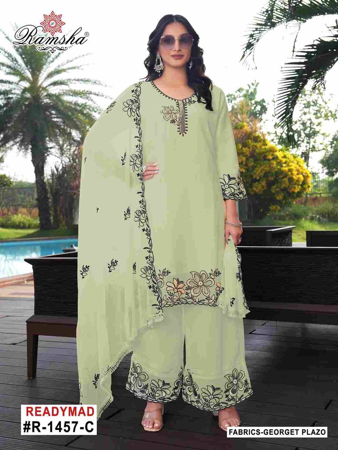 Ramsha 1457 Colours By Ramsha 1457-A To 1457-D Series Designer Pakistani Suits Beautiful Fancy Colorful Stylish Party Wear & Occasional Wear Georgette Embroidered Dresses At Wholesale Price