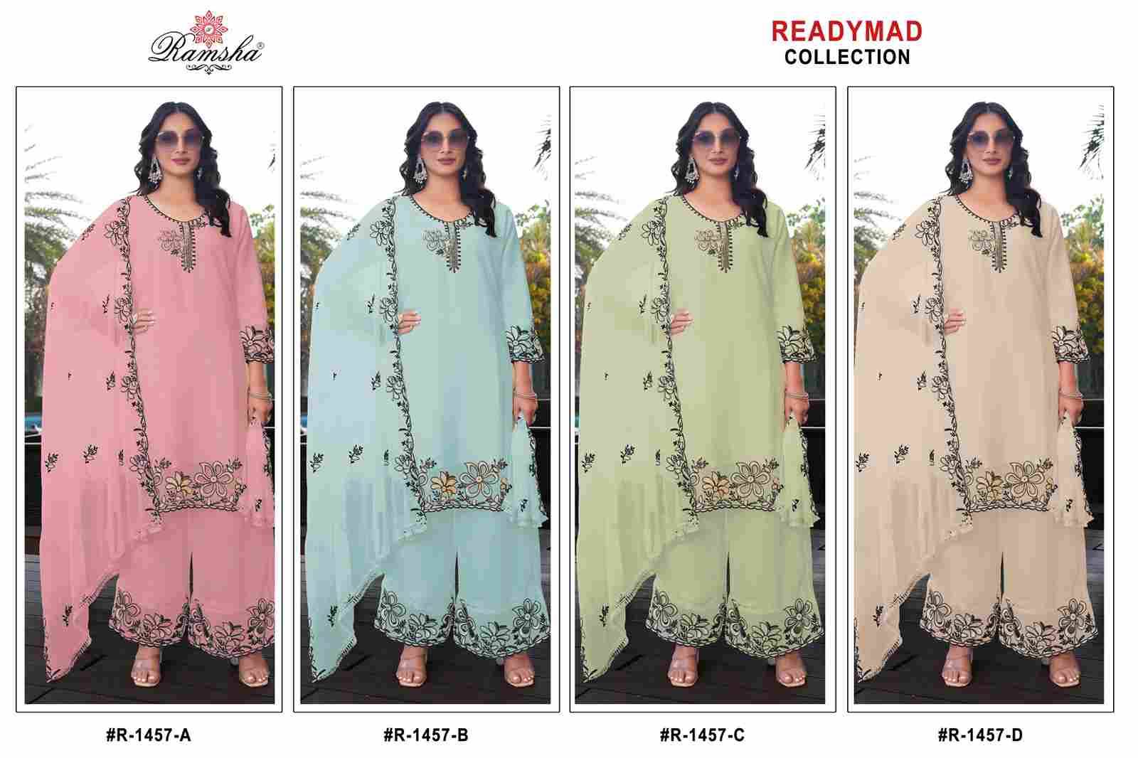 Ramsha 1457 Colours By Ramsha 1457-A To 1457-D Series Designer Pakistani Suits Beautiful Fancy Colorful Stylish Party Wear & Occasional Wear Georgette Embroidered Dresses At Wholesale Price