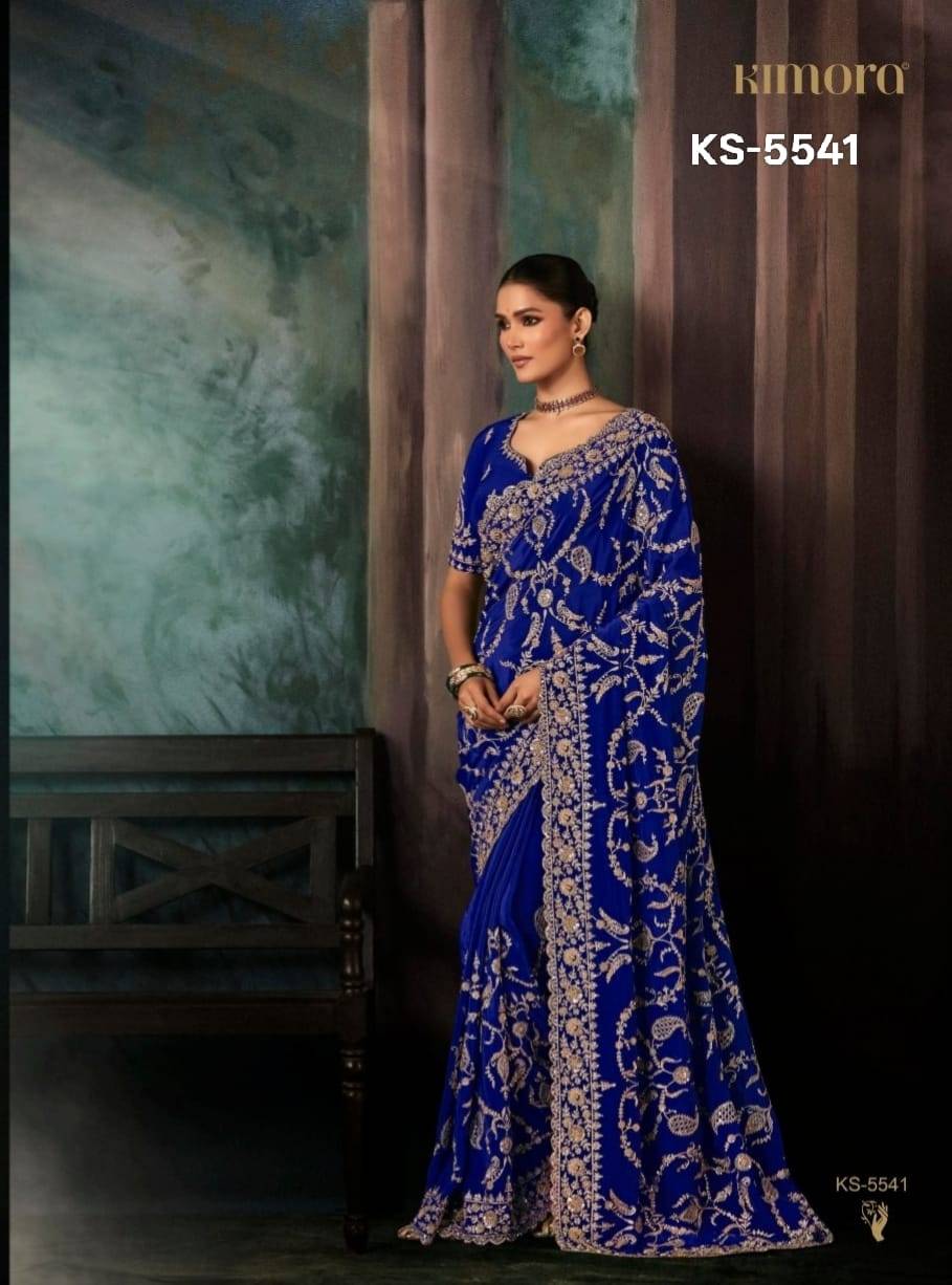 Bridal By Kimora Fashion 5541 To 5551 Series Indian Traditional Wear Collection Beautiful Stylish Fancy Colorful Party Wear & Occasional Wear Fancy Sarees At Wholesale Price