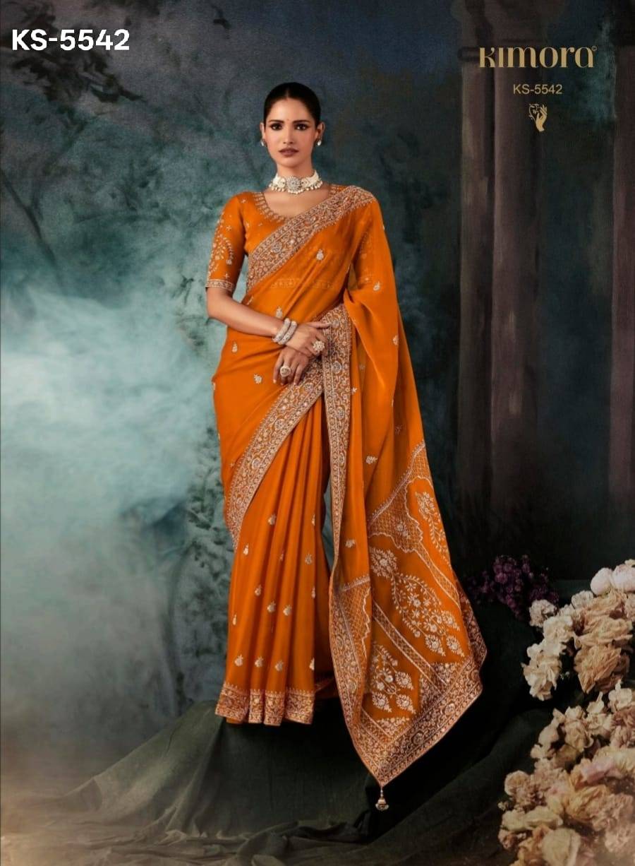 Bridal By Kimora Fashion 5541 To 5551 Series Indian Traditional Wear Collection Beautiful Stylish Fancy Colorful Party Wear & Occasional Wear Fancy Sarees At Wholesale Price