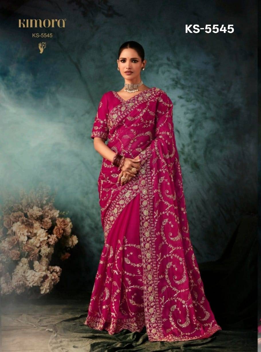 Bridal By Kimora Fashion 5541 To 5551 Series Indian Traditional Wear Collection Beautiful Stylish Fancy Colorful Party Wear & Occasional Wear Fancy Sarees At Wholesale Price