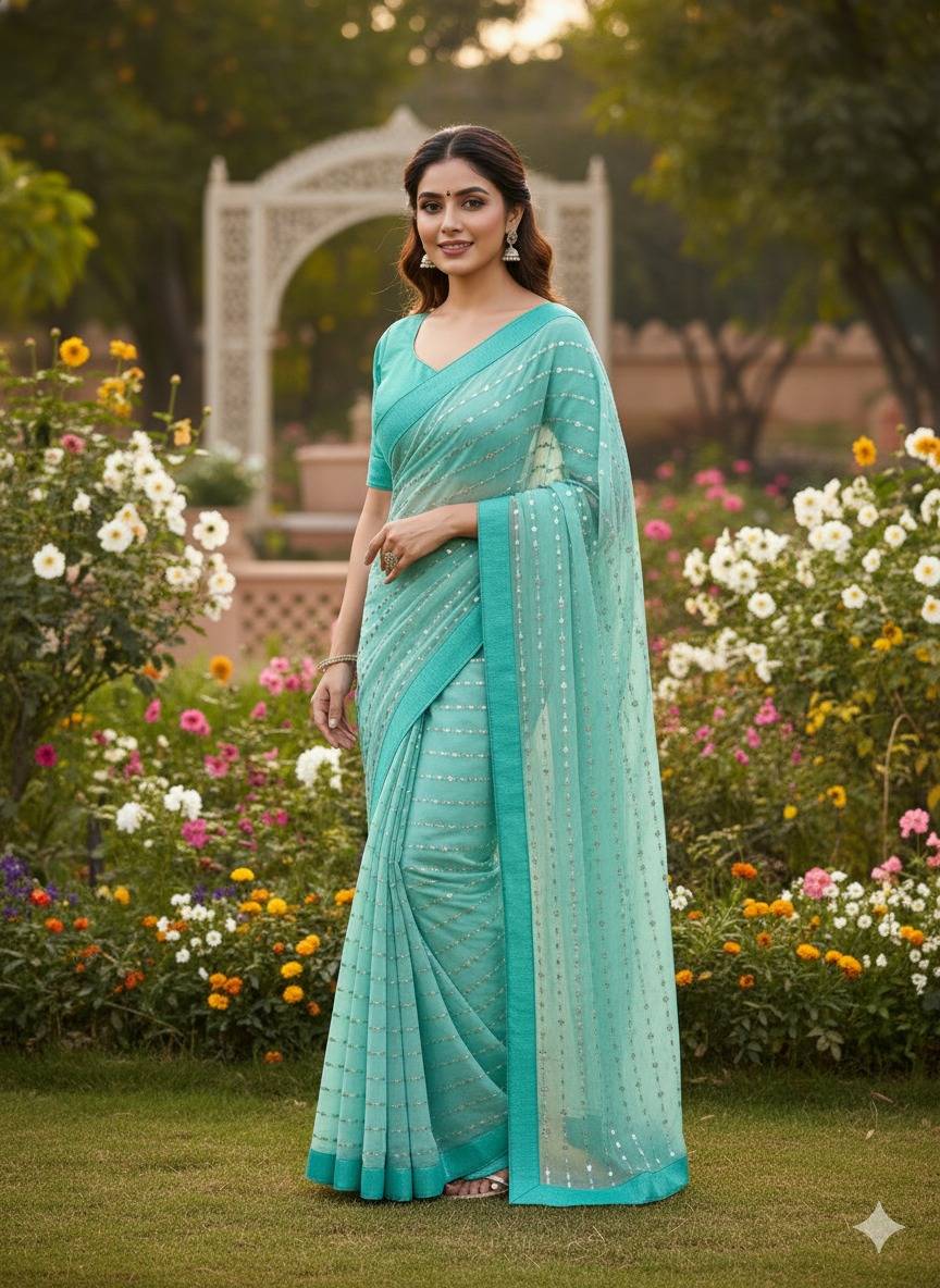 Vs-Vibha By Fashid Wholesale Indian Traditional Wear Collection Beautiful Stylish Fancy Colorful Party Wear & Occasional Wear Heavy Georgette Silk Sarees At Wholesale Price