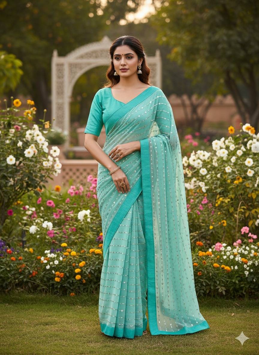Vs-Vibha By Fashid Wholesale Indian Traditional Wear Collection Beautiful Stylish Fancy Colorful Party Wear & Occasional Wear Heavy Georgette Silk Sarees At Wholesale Price